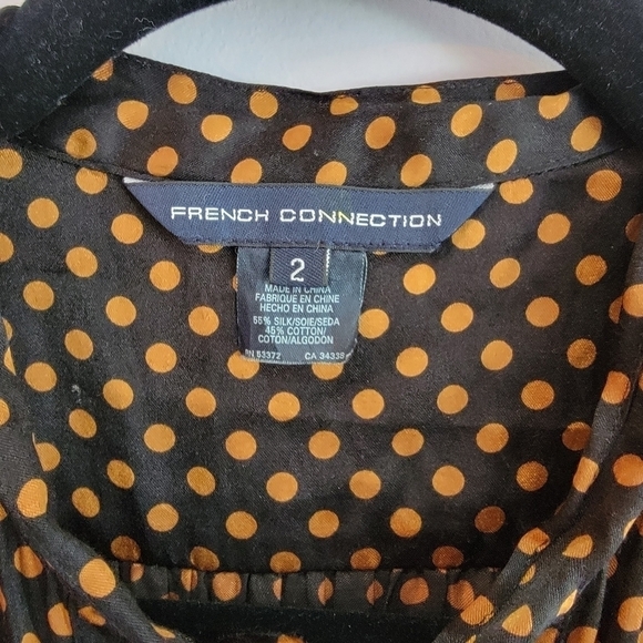 French Connection Silk Shirt Dress Size 2 - Picture 3 of 4